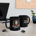 What Time Is It? Retro Script Black Mug — 11oz & 15oz